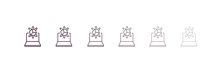 simulation outline icon. Linear vector from programming concept. 6 different line style simulation icon included thin, light, regular, medium, bold, black