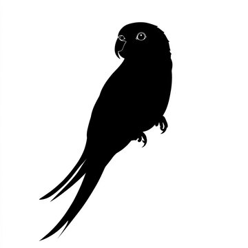 recommend clip art: Budgerigar Silhouette, Illustration Isolated On White Background