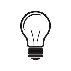 Light Bulb icon , Light Electric Light bulb illustration Isolated On White Background - Vector