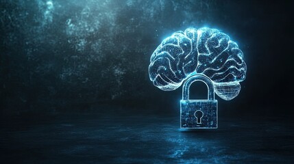 "Digital Brain Lock Concept: Security and Technology"