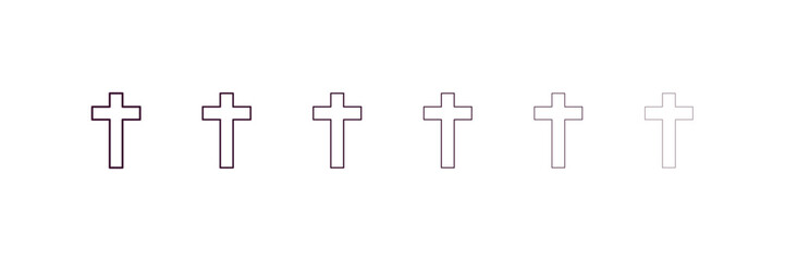 christianity outline icon. Linear vector from religion concept. 6 different line style christianity icon included thin, light, regular, medium, bold, black