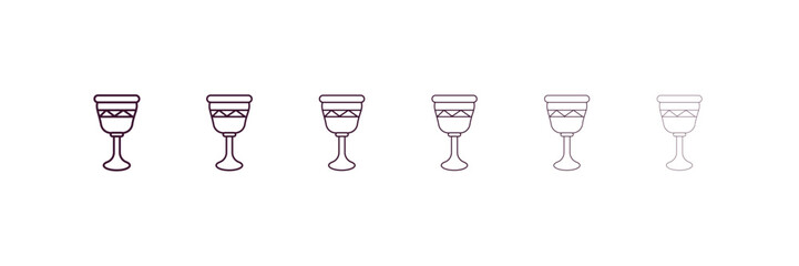 goblet outline icon. Linear vector from religion concept. 6 different line style goblet icon included thin, light, regular, medium, bold, black