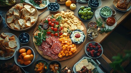 Fototapeta premium High angle view of food on table 