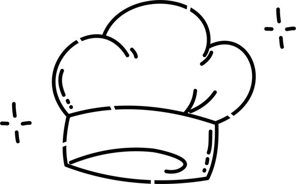 recommend clip art: Chef hat doodle line art