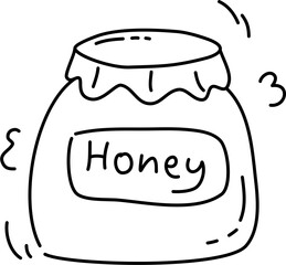 Jar of jam doodle line art