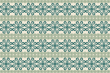 Oreintal Flora Damask Seamless pattern  embroidery, Indian style.  art ornament print.Design for carpet, cover,wallpaper, wrapping, fabric, clothing 