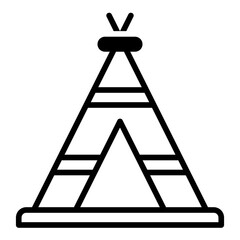 Teepee line glyph icon © arkinasi