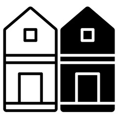 Townhouse line glyph icon