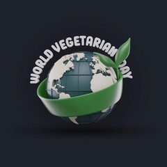 World vegetarian day 3d render
