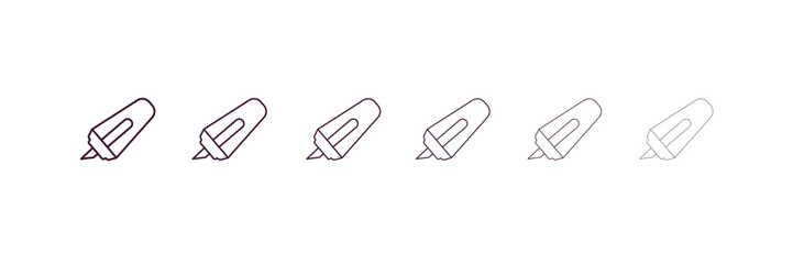 highlight outline icon. Linear vector from tools concept. 6 different line style highlight icon included thin, light, regular, medium, bold, black