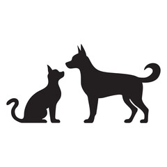 This is a simple black and white illustration of a cat silhouette.