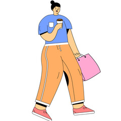 Woman Shopping Illustration