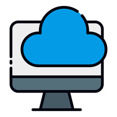 Cloud Storage filled line icon