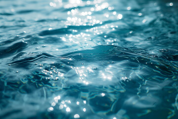 Obraz premium Sunlight Reflecting on Rippling Turquoise Water in a Tranquil Pool