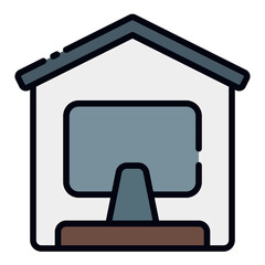 Home Office filled line icon