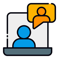 Online Meeting filled line icon