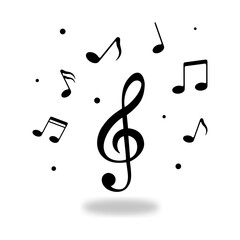 Music notes symbol. vector illustration
