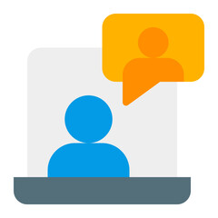 Online Meeting flat icon