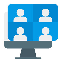 Online Conferencing flat icon