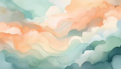 Abstract watercolor clouds