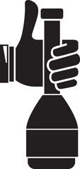 Hand Holding Bottle Illustration