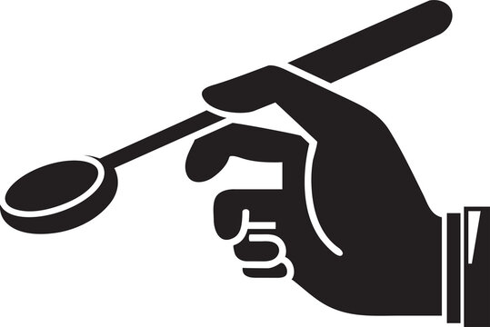 Hand Holding Spoon Illustration
