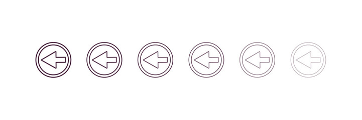 reduce outline icon. Linear vector from user interface concept. 6 different line style reduce icon included thin, light, regular, medium, bold, black