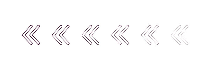 curly dotted arrow outline icon. Linear vector from user interface concept. 6 different line style curly dotted arrow icon included thin, light, regular, medium, bold, black