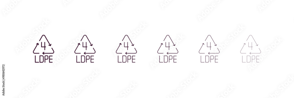 Poster updating arrow outline icon. linear vector from user interface concept. 6 different line style updat