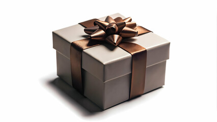 Elegant Flat Plain White Gift Box Background for New Year 2025 Celebrations � Perfectly Wrapped with Ample Copy Space in a Clean Design