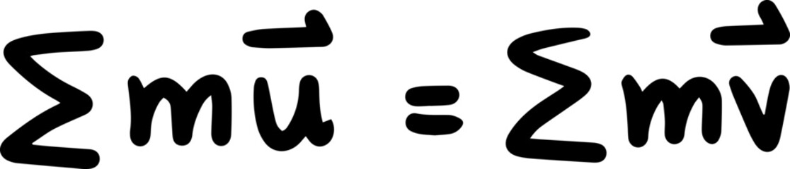 Obraz premium momentum and collision Physics formulas