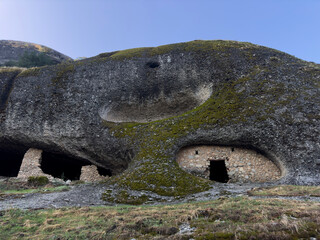 Abandoned monks retreat in a cave, Meteora, Greece