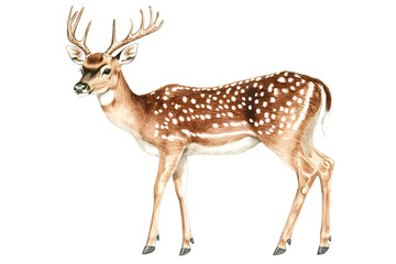 Fototapeta premium Realistic deer silhouette drawing isolated against a white background 