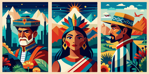 Vibrant hispanic heritage month poster collection celebrating culture and tradition