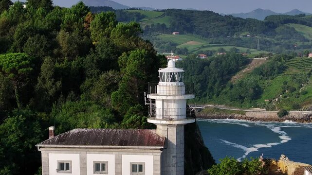Faro de Guetaria en Guipuzcoa Pais Vasco Espa&ntilde;a