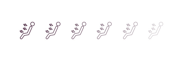air outlet outline icon. Linear vector from user interface concept. 6 different line style air outlet icon included thin, light, regular, medium, bold, black