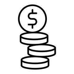 Stacks of Coins icon style
