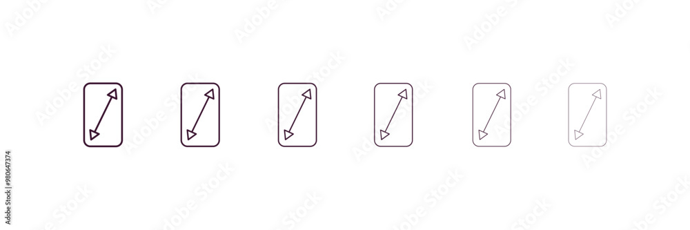 Poster display size outline icon. linear vector from user interface concept. 6 different line style display