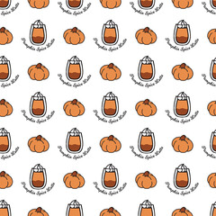Autumn in a Cup Pumpkin Spice Latte and Mug Art. Perfect for enhancing home decor textiles, creating festive apparel, or crafting unique accessories for the fall season
