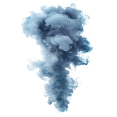 A stunning blue smoke plume, perfect for illustration in creative projects or background effects.
