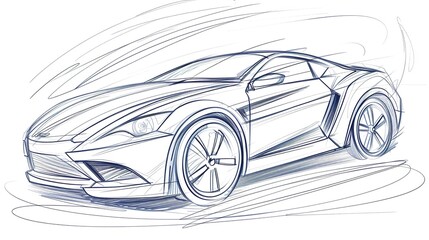 Fototapeta premium Car Concept Architect Blueprint