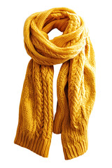 Soft, warm knitted scarf against a white backdrop