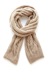 Soft, warm knitted scarf against a white backdrop