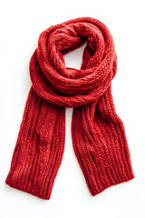 Soft, warm knitted scarf against a white backdrop