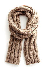Soft, warm knitted scarf against a white backdrop