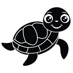 turtle silhouette design vector