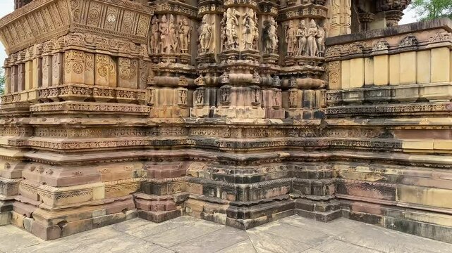 Vamana temple in khajuraho the group of monuments of hindu and jain temples in chhatarpur district, madhya pradesh, India.Unesco world heritage site.