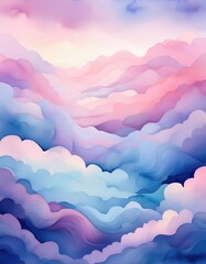 Dreamy watercolor cloudscape