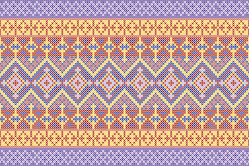 Ethnic Abstract, Design Vintage Knitted Pattern. Seamless Background
