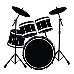 drum music silhouette design vector